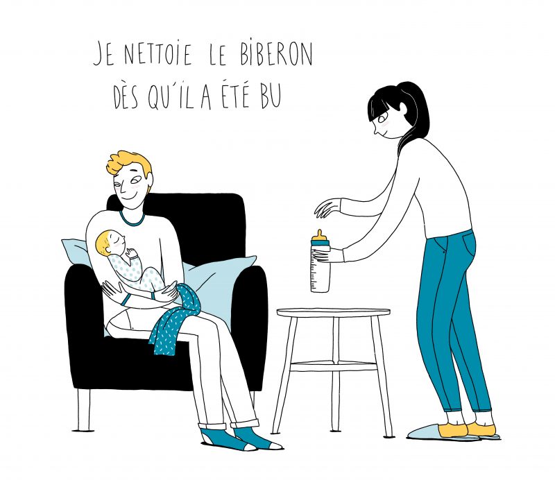 Nettoyer le biberon dès qu'il a été bu